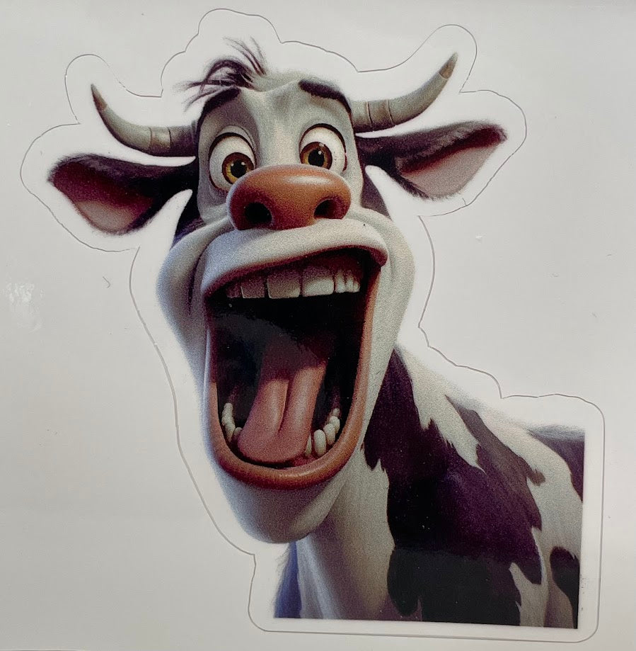 Goofy Cow Sticker !